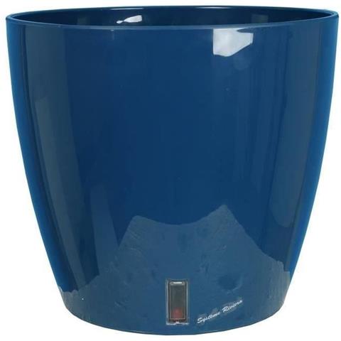 Fioriera Rotonda - Plastica Ø 36 Cm - Blu - Foto 1