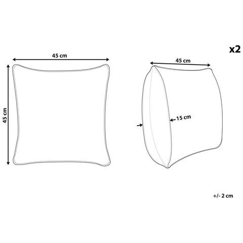 Set Di 2 Cuscini Cadetia Cotone 45 X 45 Cm Bordeaux Tinta Unita - Foto 7