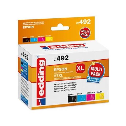 Edd-492 Cartuccia D'inchiostro 4 Pz Compatibile Nero, Ciano, Magenta, Giallo - Foto 1
