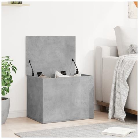 Contenitore Grigio Cemento 60x42x46 Cm In Legno Multistrato - Foto 3