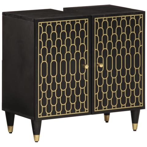 Mobile Lavabo Da Bagno 62x33x58cm In Legno Massello Di Mango - Foto 1