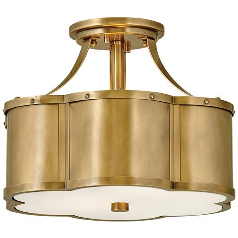 Lampadario Contemporaneo Chance Acciaio Ottone Antico Vetro 2 Luci E27 - Foto 1