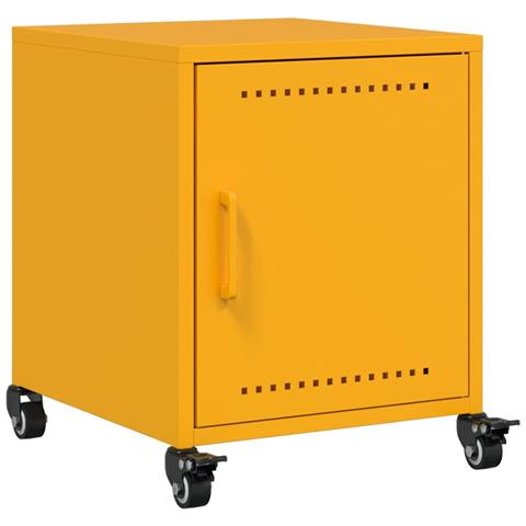 Comodini 2 pz Giallo Senape 36x39x43,5 cm in Acciaio - Foto 2