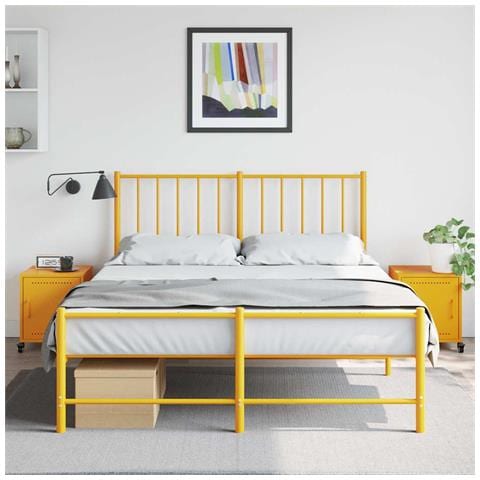 Comodini 2 pz Giallo Senape 36x39x43,5 cm in Acciaio - Foto 10