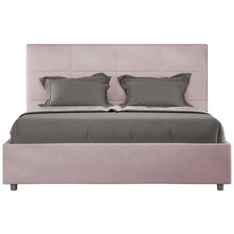 Letto Contenitore Imbottito 140x200 Microfibra Glicine Mika - Foto 1