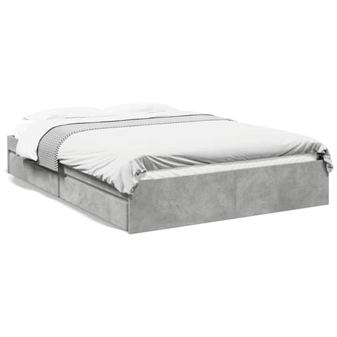 Giroletto Cassetti Grigio Cemento 160x200 Cm Legno Multistrato - Foto 2