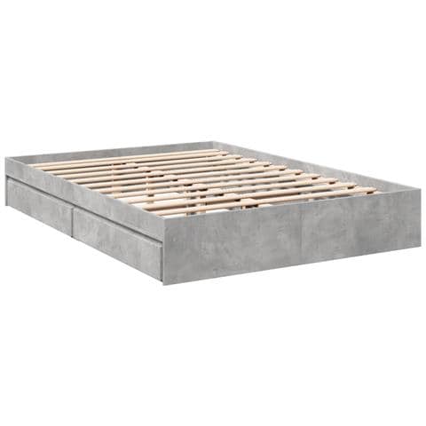 Giroletto Cassetti Grigio Cemento 160x200 Cm Legno Multistrato - Foto 3
