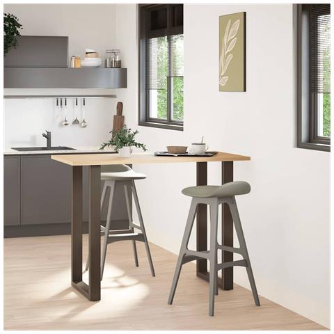 Gambe Tavolino Caffè A U 2 Pz 60x(100-101) Cm In Acciaio - Foto 2