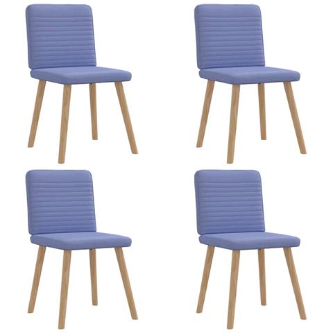 Sedie Da Pranzo 4 Pz Blu Jeans In Tessuto - Foto 1