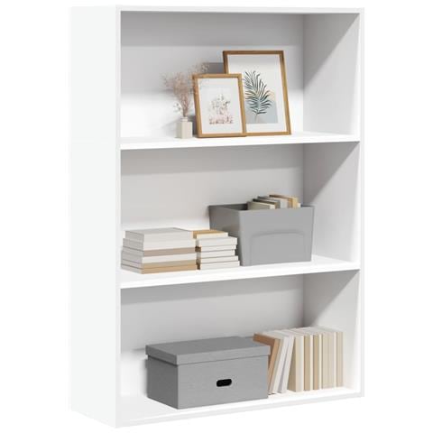 Libreria Bianca 80x30x114 Cm In Legno Multistrato - Foto 1