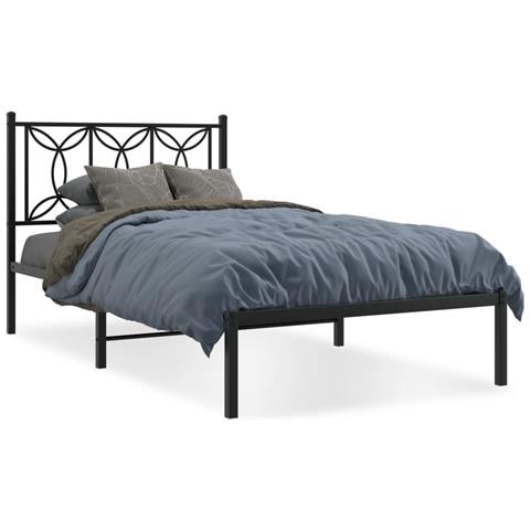 Giroletto Con Testiera In Metallo Nero 107x203 Cm - Foto 2