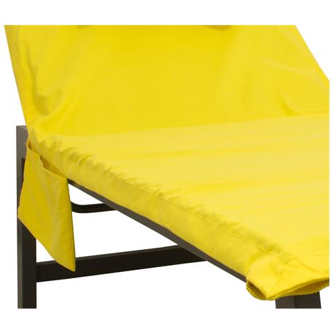 Lettino Mare Microfibra Lettino Con Cuscino E Tasche Modello Fluo Lettino Giallo - Foto 2