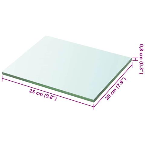 Lusso Casadino -  Mensole In Vetro Trasparente 2 Pz 20x25 Cm - Foto 4