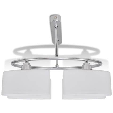 Lampada Da Soffitto Ellissoidale Vetro Paralume 4 Lampadine E14 - Foto 2