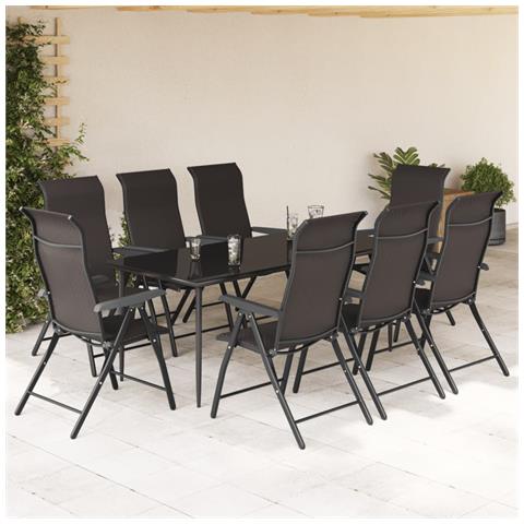 Lusso Casadino -  Sedie Pieghevoli Da Giardino 8 Pz Nere In Polyrattan - Foto 2