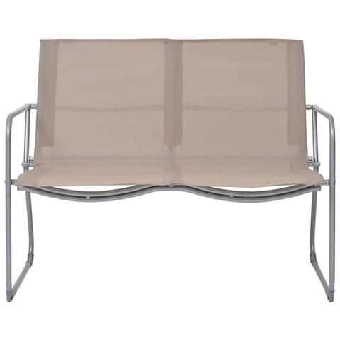 Lusso Casadino -  Set Divano Da Giardino 4 Pz In Tessuto E Acciaio Grigio Talpa - Foto 1