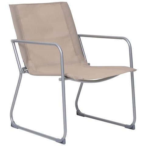 Lusso Casadino -  Set Divano Da Giardino 4 Pz In Tessuto E Acciaio Grigio Talpa - Foto 8