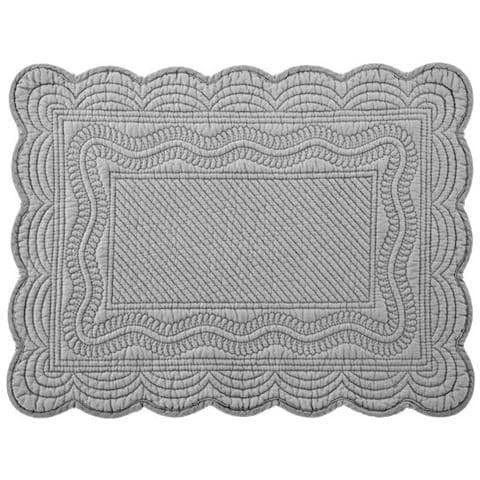 Set 4 tovagliette in cotone trapuntate grigie cm 45x33 - Foto 1