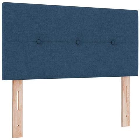 Testiera Button Tufted Blu 90 cm Tessuto - Foto 1