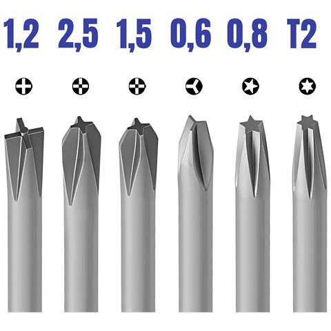Cacciavite Precisione 6-in-1 Punte Magnetiche Impugnatura Antiscivolo - Foto 2