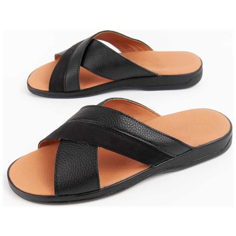 Sandalo Beira Nero Nero Pelle Naturale - Foto 1