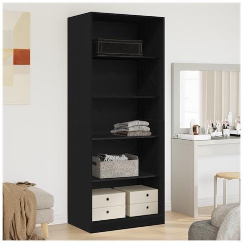 Armadio Rovere Nero Set di 2 Rovere Nero Truciolare - Foto 2