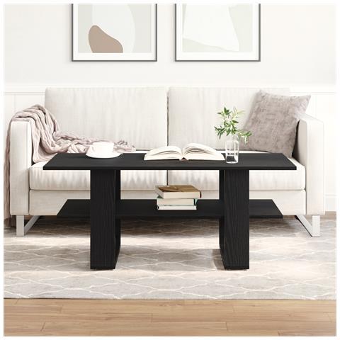 Tavolino da caffè vitaXL Nero Rovere 102x55x42 cm Legno ingegnerizzato - Foto 2