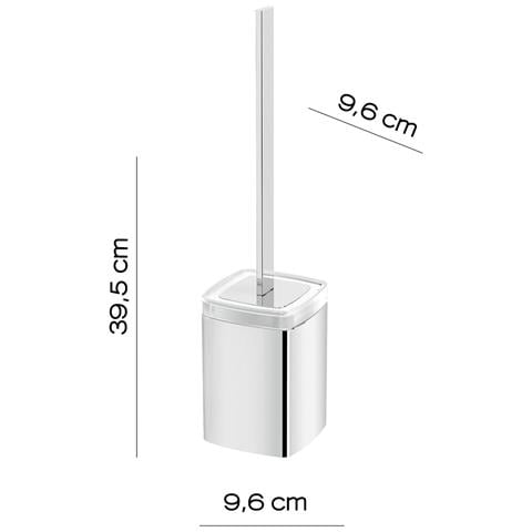Scopino Wc Con Ciuffo In Setole Da Appoggio In Ottone, Alluminio E Cromall A033 Serie Elba Cromato - Foto 2