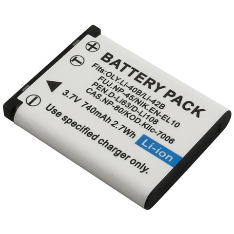 Batteria Agli Ioni Di Litio 3.. 7v 740mah 2.7wh Per Fotocamere Olympus Li-40b / Li-42b - Foto 1