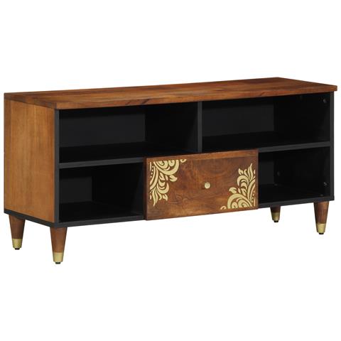 Mobile TV 100x33x46 cm in legno massello di mango - Foto 1