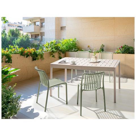 Tavolo Da Pranzo Da Giardino Bartica 154 Cm 84 Cm Beige - Foto 1