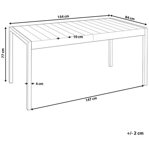 Tavolo Da Pranzo Da Giardino Bartica 154 Cm 84 Cm Beige - Foto 7