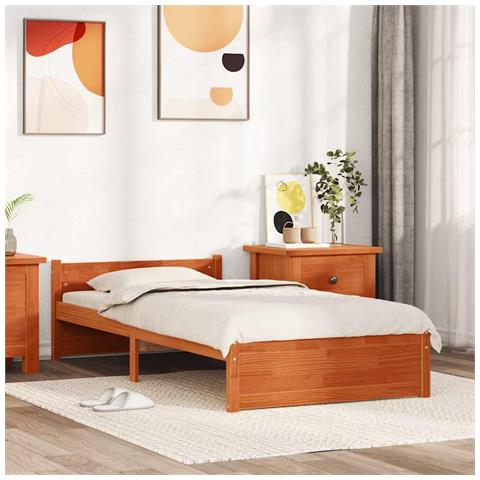 Struttura del letto con testiera Cera marrone 90 x 190 cm - Foto 2