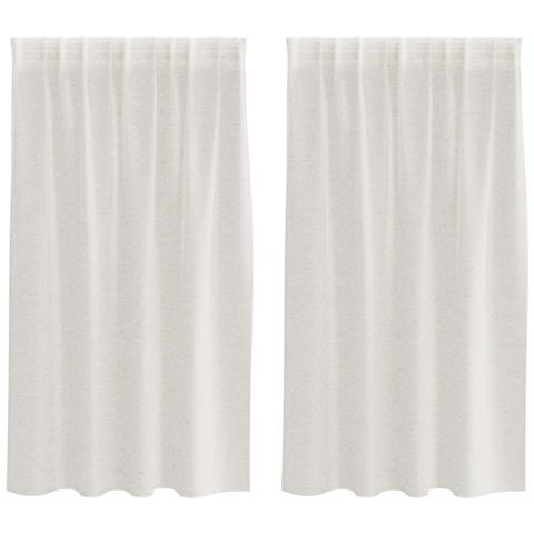 Tende con tende 2 pcs Crema Poliestere - Foto 1