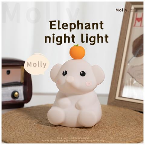 Luce Notturna Elefante Rosa - Tocco Morbido, Luce Calda, Luminosità Regolabile - Foto 7