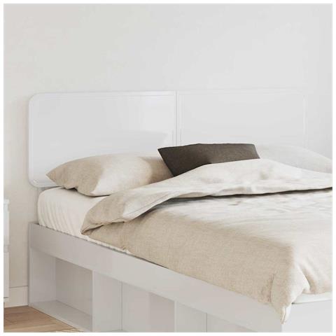 Testiera con testiera Bianco Lucido 140 cm Legno multistrato - Foto 2