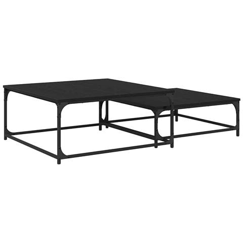 Tavolino da salotto 2 pcs Rovere Nero Legno multistrato - Foto 1