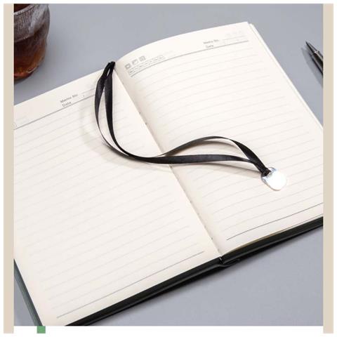 Quaderno A5 In Pelle Pu - 360 Pagine, Carta Spessa, Con Penna E Ricarica Black - Foto 2