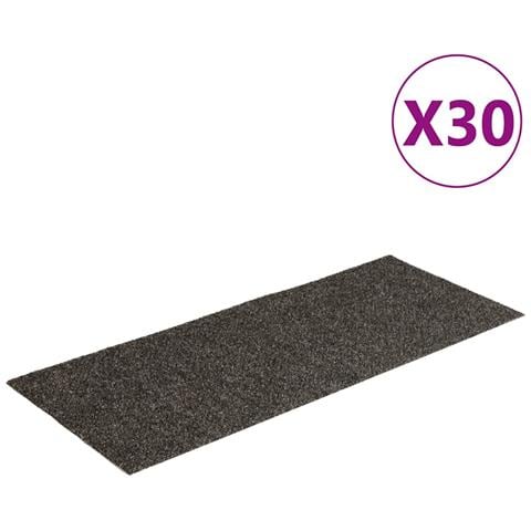 Tappetini per scale autoadesivi 30 pz 60x25 cm antracite rettangolari - Foto 1