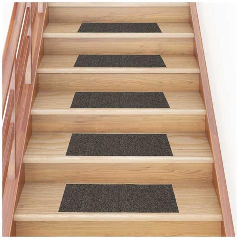 Tappetini per scale autoadesivi 30 pz 60x25 cm antracite rettangolari - Foto 2