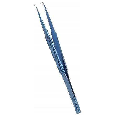 Pinzetta Di Precisione In Titanio Curva (blu) - Materiale Di Alta Qualità, Resistente Alla Corrosione | Lunghezza 140 Mm, Punta 0,15 Mm | Uso Versatile Per Microsaldatura - Foto 1