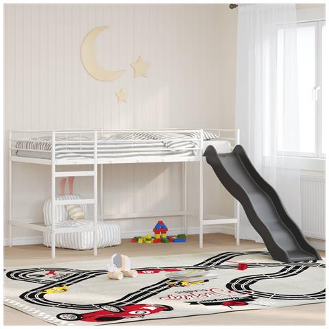 Letto loft per bambini con scivolo Bianco e Antracite - Foto 2