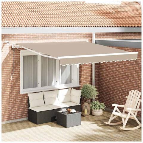 Tenda Retrattile Beige 350 x 250 cm Poliestere e Metallo - Foto 2