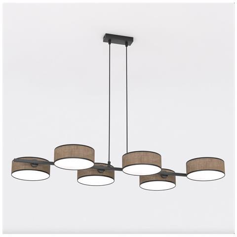 Lampada A Sospensione Drumz Con Paralumi Cilindrici Marroni - Foto 1