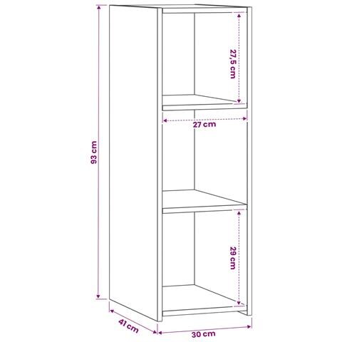Credenza Legno antico 30 x 41 x 93 cm Legno ingegnerizzato - Foto 6