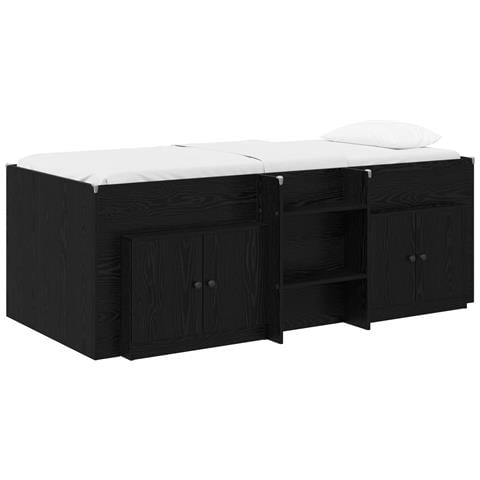 Struttura Letto Loft con Mobile 3 pz Nero Legno multistrato - Foto 1