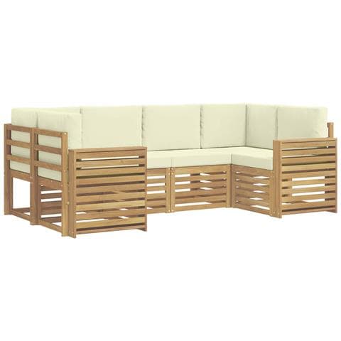 Set di divani da esterno 6 pcs Bianco e Crema - Foto 1