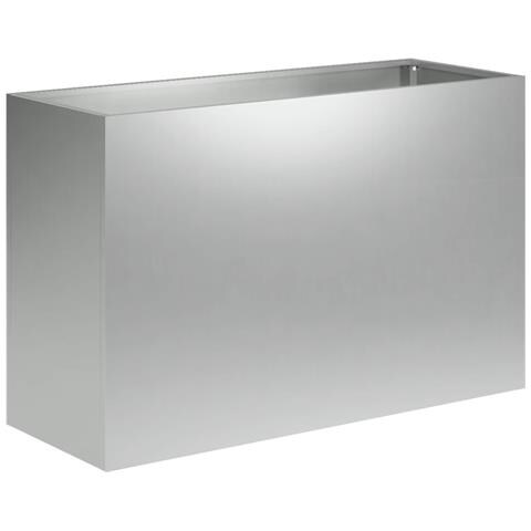 Vaso da giardino Argento 80 x 30 x 50 cm Acciaio zincato - Foto 1