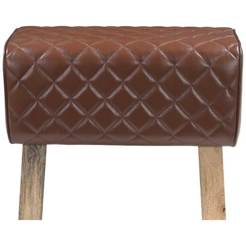 panca 60 x 30 x 45 cm Pelle Vera Marrone diamante - Foto 2