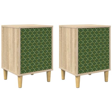 Armadio da Notte GELEEN 2 pz Rovere Sonoma 36 x 33 x 50 cm - Foto 1